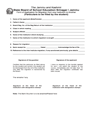 Jkbose Migration Form