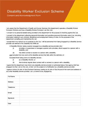 Exclusion Scheme  Form