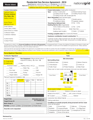  Residential Gas Service Agreement 2018