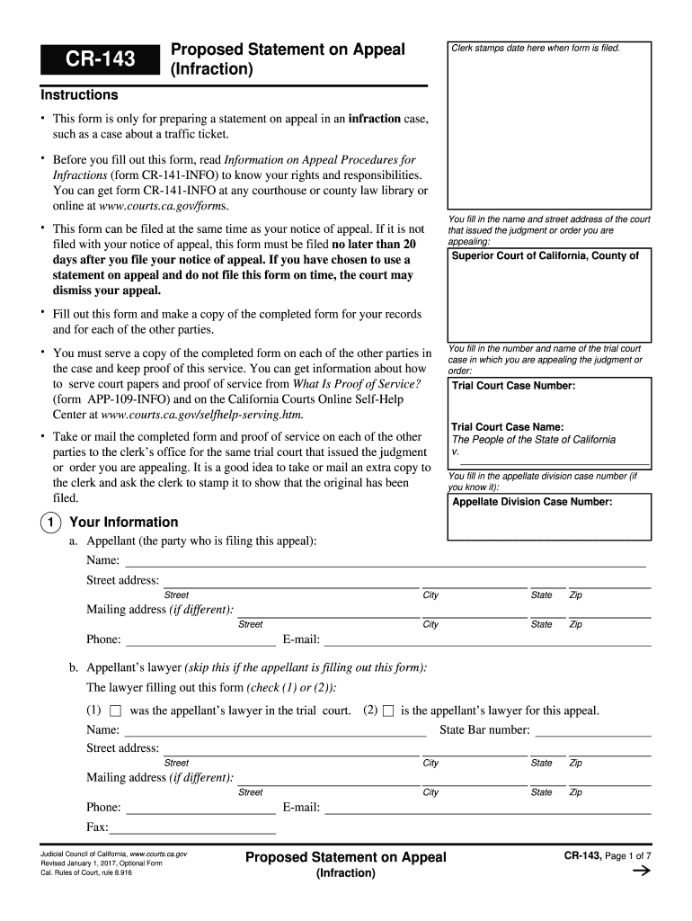 Get and Sign Cr 143 2017 Form