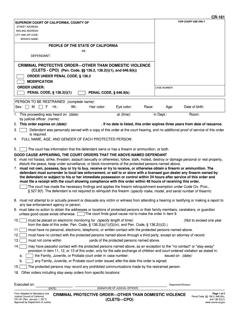 Get and Sign Cr 161 2017-2022 Form