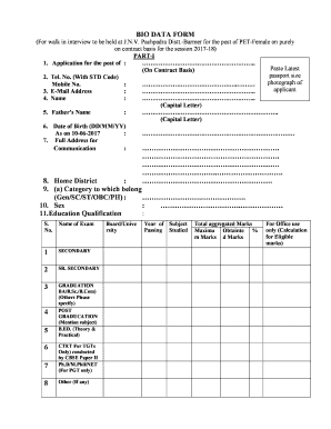 Bio Data Form