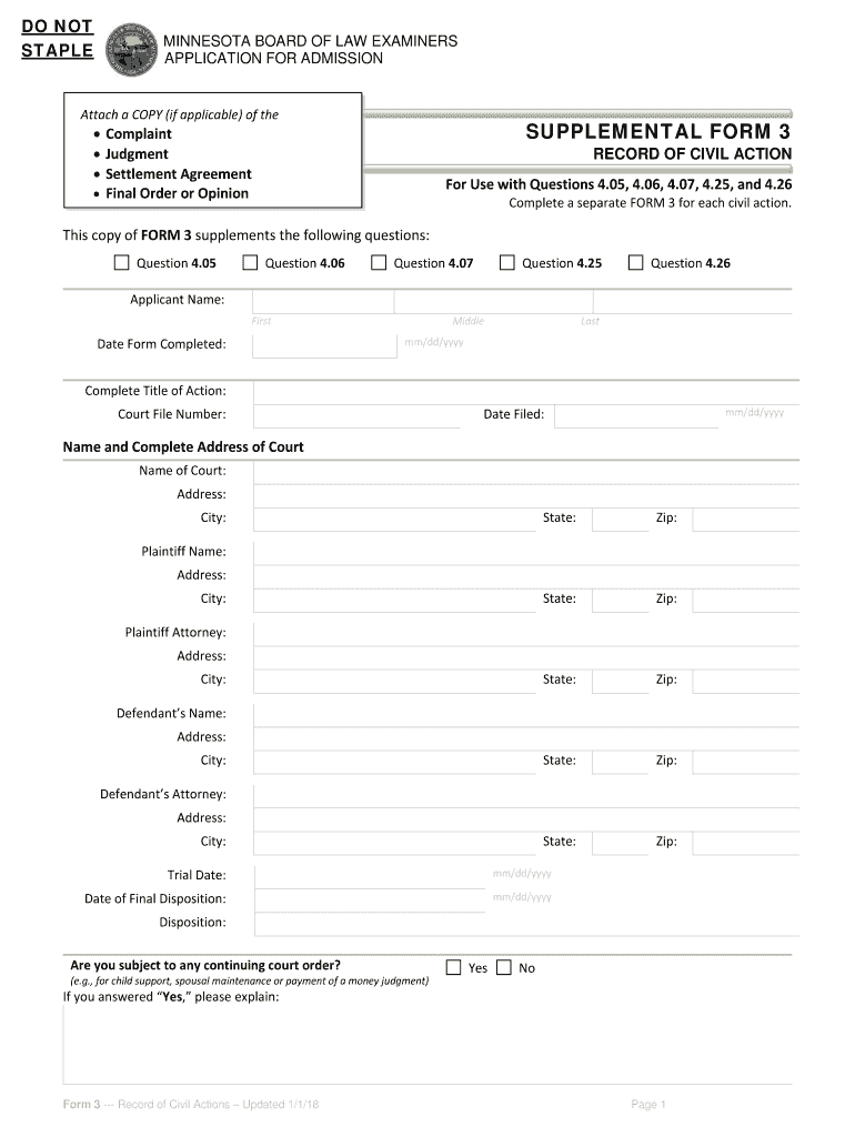 SUPPLEMENTAL FORM 3