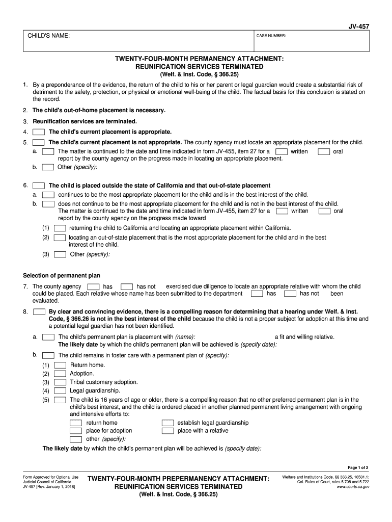  Jv 218 Form in California 2018