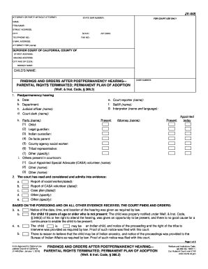  Printable Termination of Parental Rights Form California 2018-2024