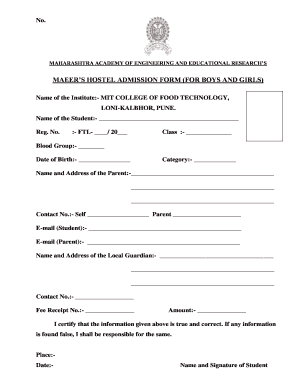 Hostel Form