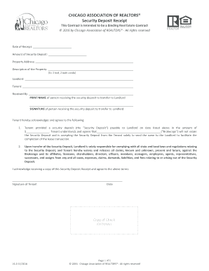 Security Deposit Receipt  Form