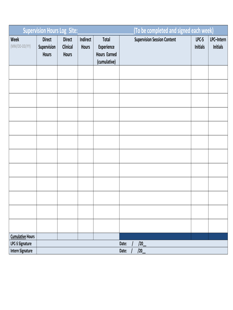 Lpc Hours Log Template Excel Complete With Ease Airslate Signnow