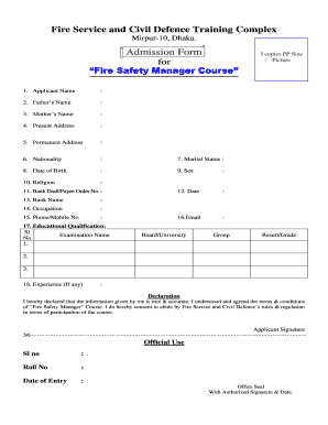 Fire Service Training Gov Bd  Form