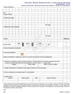 Electrical Wireman Licence Online Apply  Form