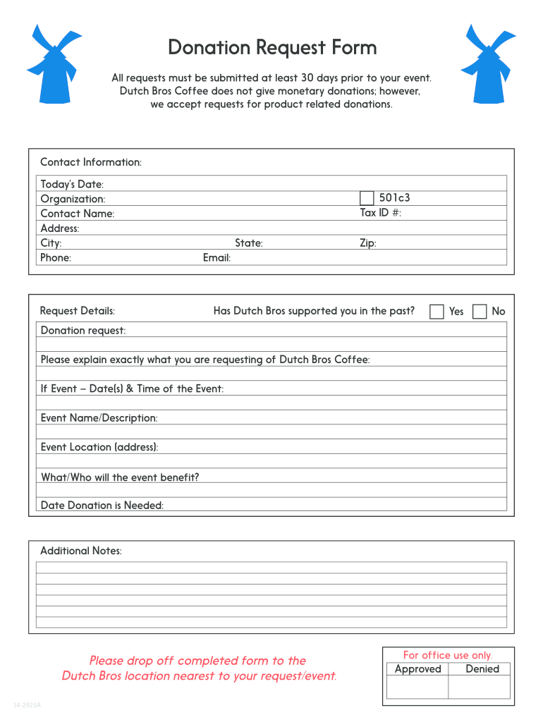 Dutch Bros Fundraiser  Form