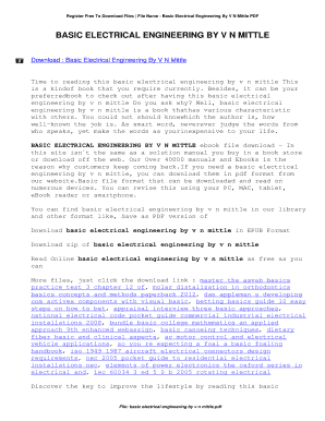 Vn Mittle Basic Electrical Engineering PDF  Form