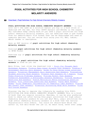 Pogil Activities for High School Chemistry PDF Answer Key  Form