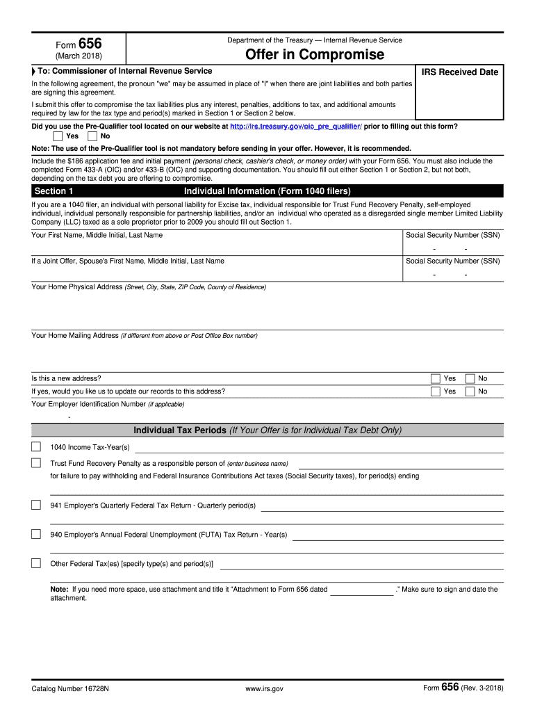  Irs Form 656 2018