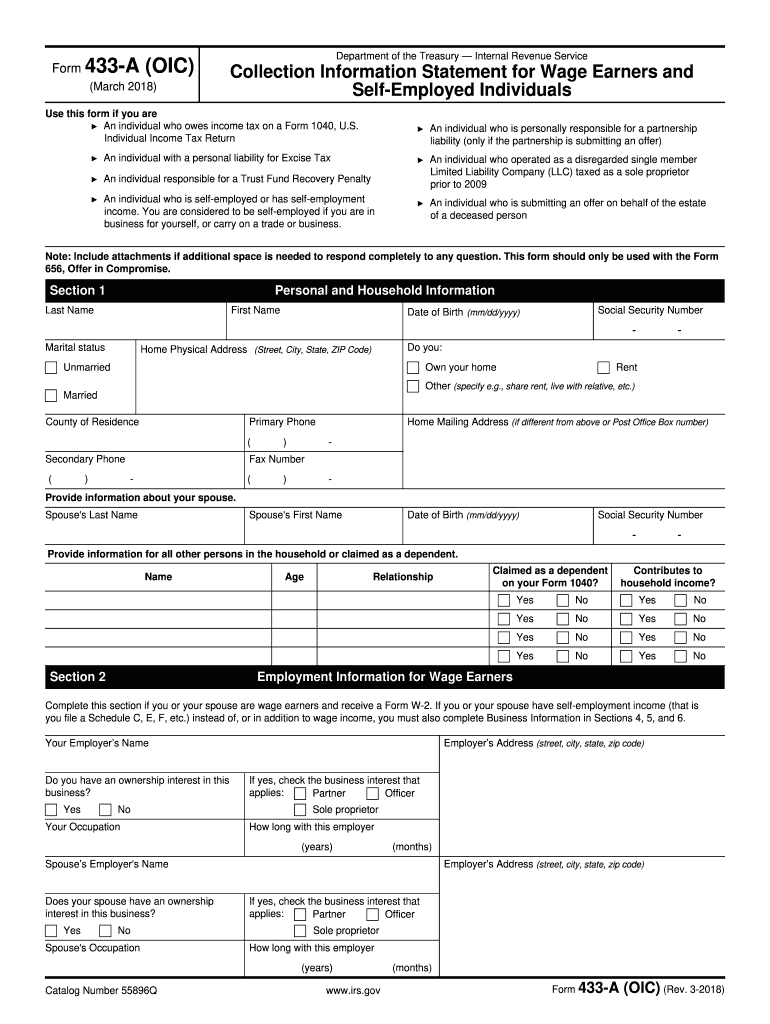  Form 433 a Oic 2018