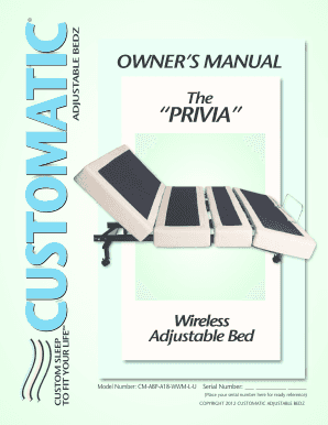 Customatic Adjustable Bed Manual  Form