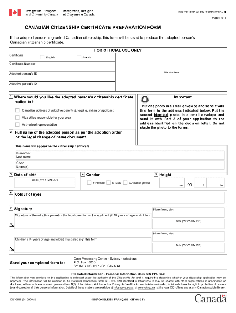 CIT 0480 E  Form