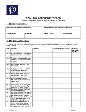 Bim Assessment Form