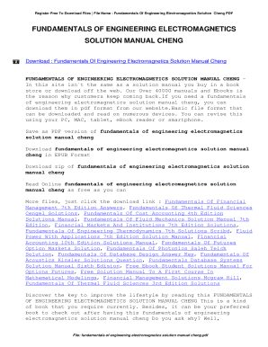 Fundamental of Engineering Electromagnetics Solution  Form