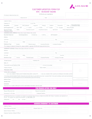 Re Kyc Axis Bank  Form