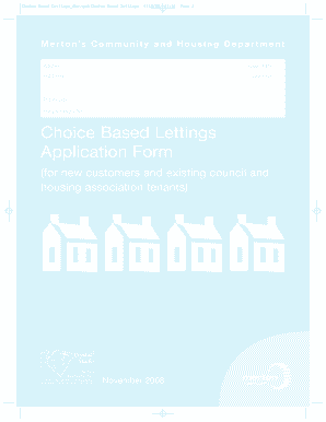 Council Choice Based Lettings  Form