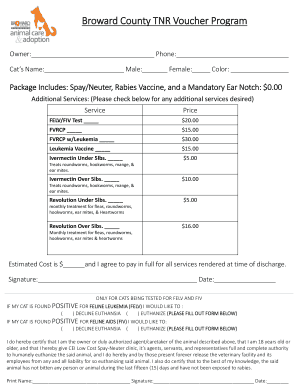 Broward County Tnr Voucher  Form