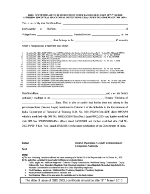 Ncl Certificate  Form