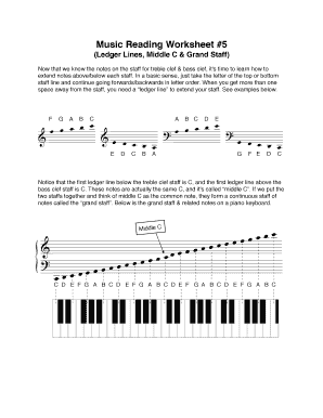 Blank Ledger Lines Worksheet  Form