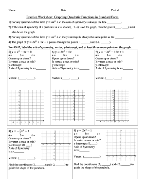 Graphing Quadratic Functions in Standard Form Team Tapia