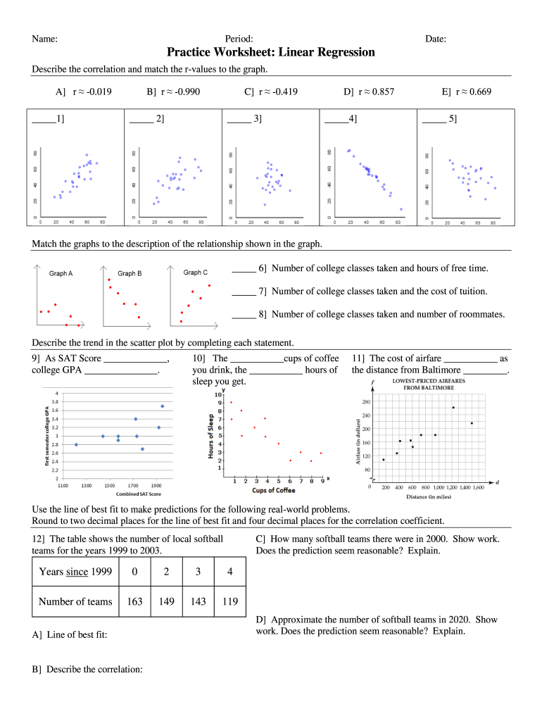 Quadratic Regression Practice Problems With Answers