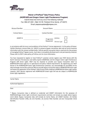 Norpass Waiver  Form