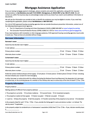 Mortgage Assistance Application  Form