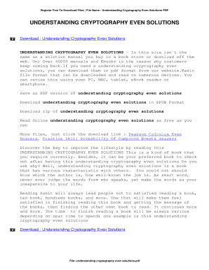 Understanding Cryptography Even Solutions  Form