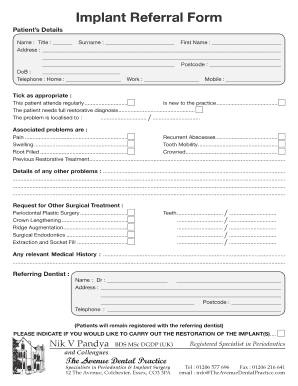 Implant Referral Form
