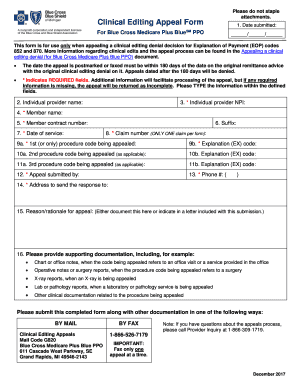 Clinical Editing Appeal Form