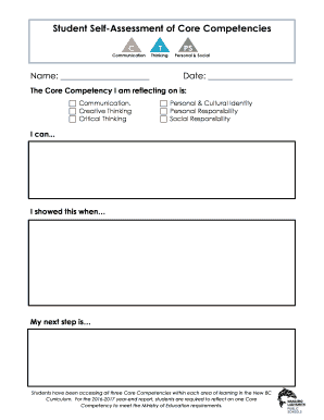 Self Assessment Core Competencies  Form