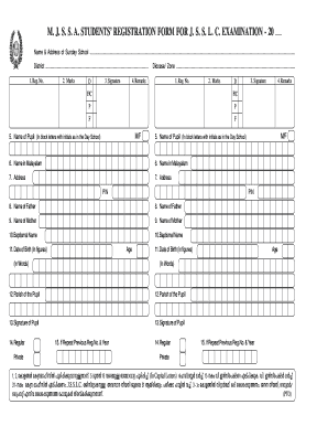 Mjssa Registration  Form