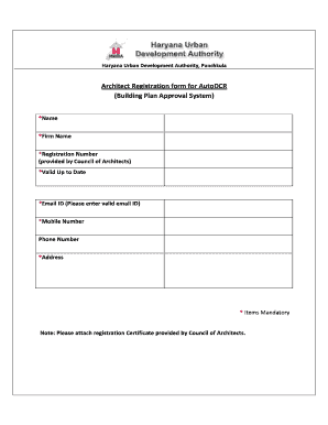 Huda Architect Registration  Form