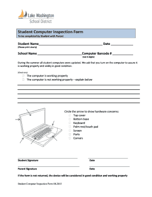 Student Computer Inspection Form