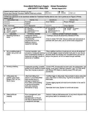 JOB SAFETY ANALYSIS FORM