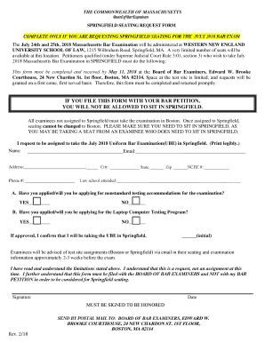 Ma Springfield Seating  Form