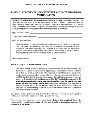 Ma 3 Attention Deficit Disorder  Form