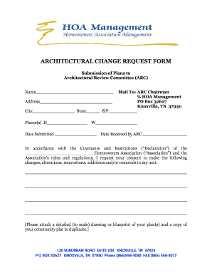 Architectural Change Request Form