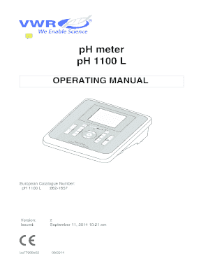 Vwr Ph 1100l Manual  Form