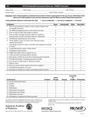 Vanderbilt Test  Form