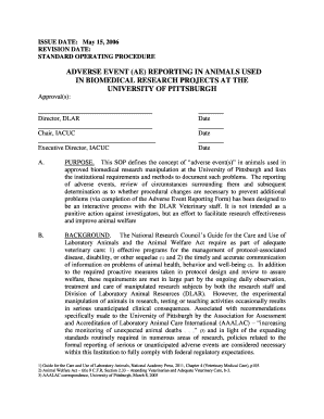  DLAR Adverse Event Reporting SOP and Form 2016-2024