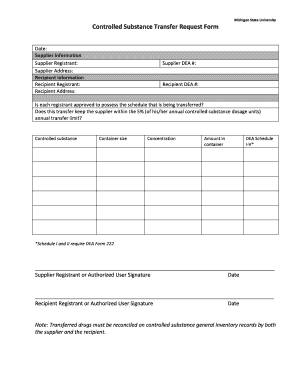 Controlled Substance Transfer Request Form