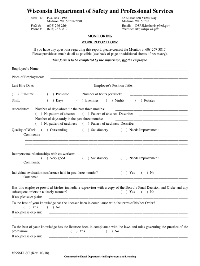 081512 #2956 Monitoring Work Report Form Non Nursing Professions KCB