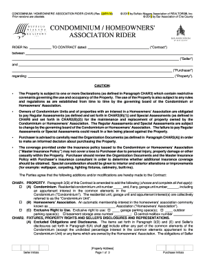 CONDOMINIUM HOMEOWNERS ASSOCIATION RIDER CHAR Rev  Form