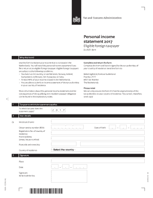 Personal Income Statement  Form